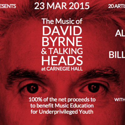 The Music Of David Byrne And Talking Heads To Be Celebrated With All-Star Carnegie Hall Concert With