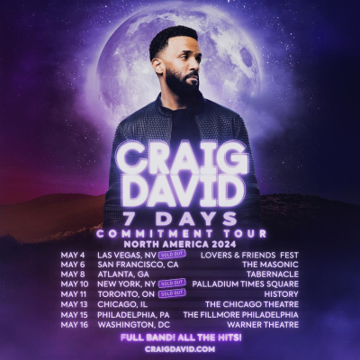 Craig David Announces “7 Days Commitment Tour”