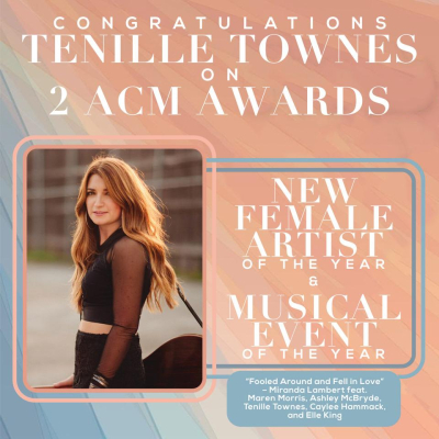Big Yellow Dog Music’s Tenille Townes Takes Home Two 2020 ACM Awards