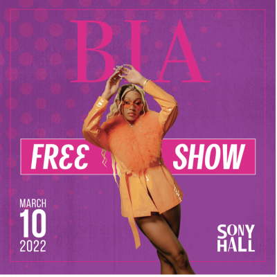 Sony Hall Announces Free Show With Platinum Recording Artist Bia On March 10th 