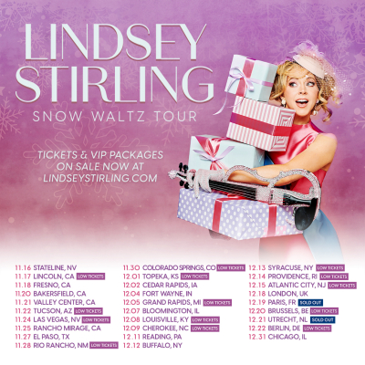 Violinist Lindsey Stirling Sparkles and Swirls into the Winter Wonderland, Kicking Off Her North American Snow Waltz Holiday Tour 