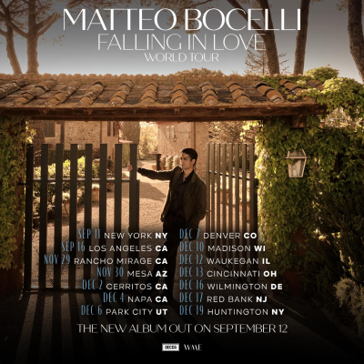 Matteo Bocelli Announces Fall U.S. Dates For Falling In Love Tour