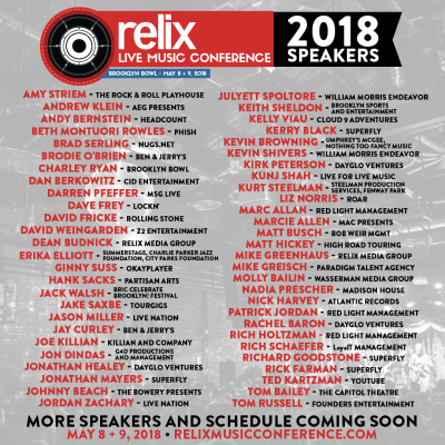 Relix Live Music Conference Announces Line-Up For 2018