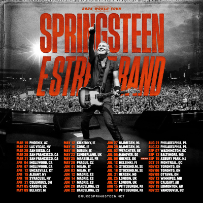 Bruce Springsteen And The E Street Band Kick Off 2024 World Tour This Month; Opening Show Set For March 19 In Phoenix, Arizona