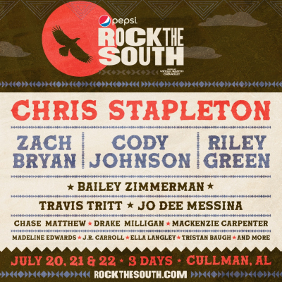 Pepsi® Rock The South Returns July 20-22, 2023, Expanding the South’s Biggest Party to Three Days at York Farms in Cullman, AL