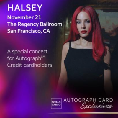 Halsey Confirms Special Concert Exclusively For Wells Fargo Autograph Credit Cardholders At San Francisco’s The Regency Ballroom On November 21 