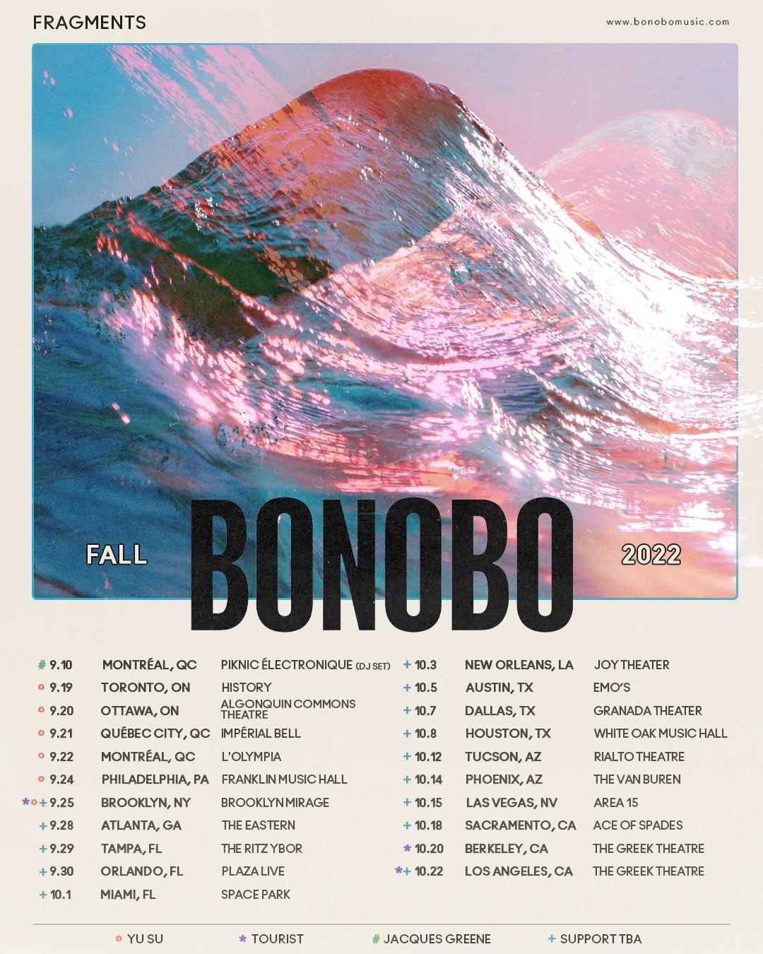 bonobo tour schedule