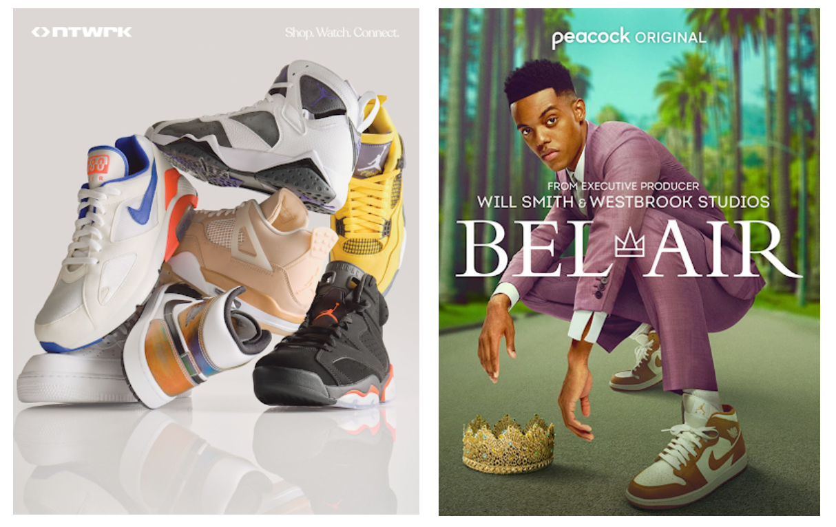 Peacock NTWRK Team Up For Exclusive Bel Air Inspired Sneaker Collection Set Used Props Live Stream Episode Shore Fire Media