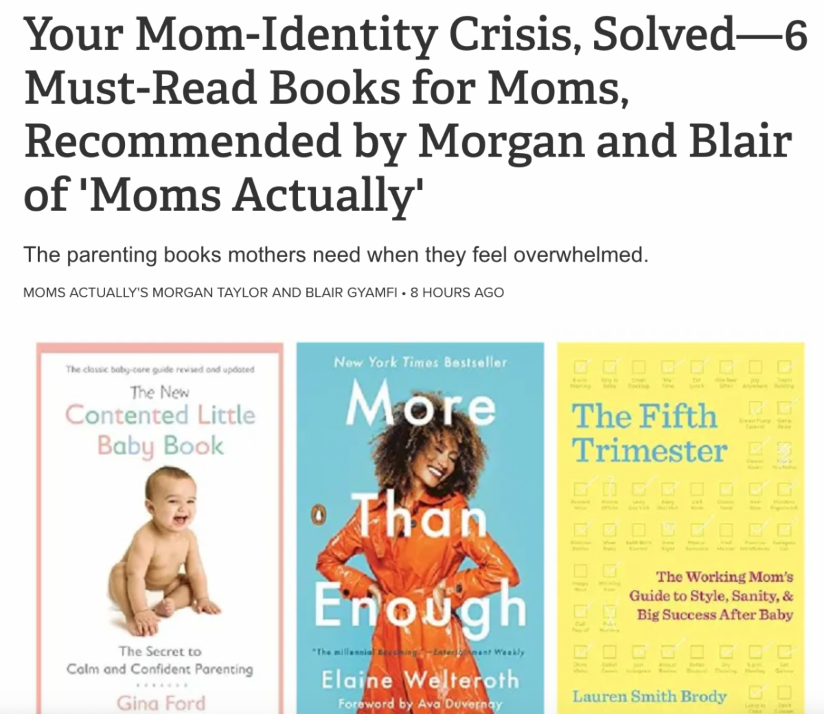 Moms Actually on top picks for National Book Month | Shore Fire Media